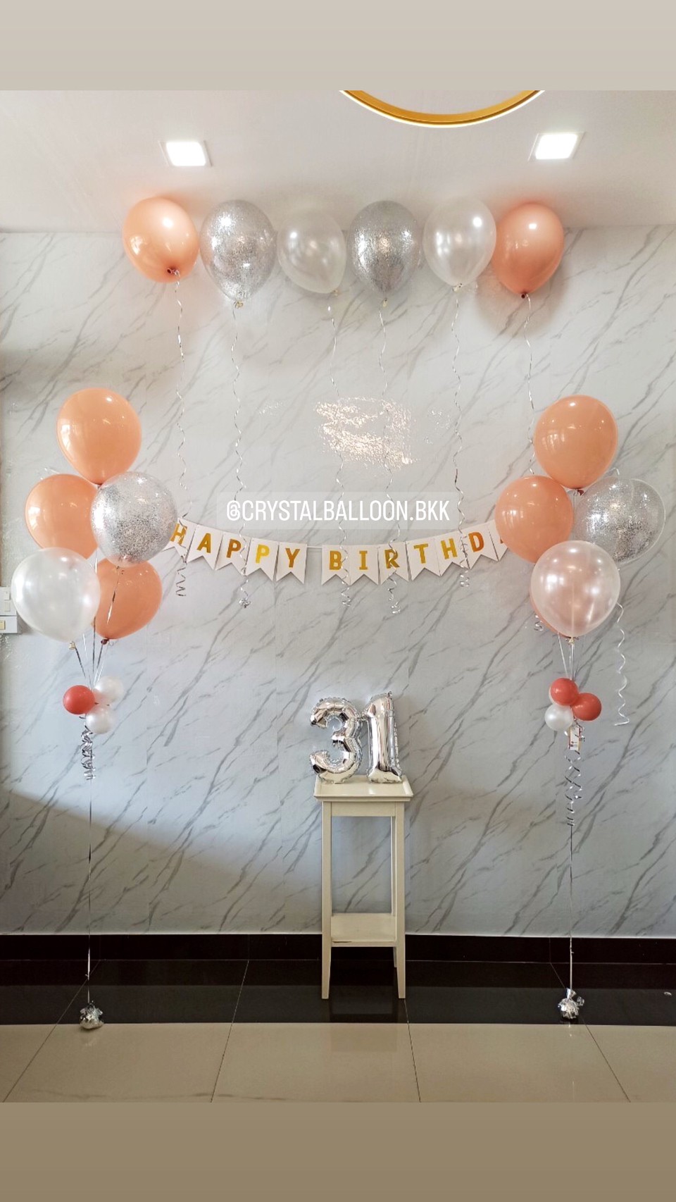 ลูกโป่ง วันเกิด ช่อลูกโป่ง 5 ลูก 2 ช่อ พร้อมตกแต่ง ป้ายธง Happy Birthday ลูกโป่งลอยฝ้า 6 ลูก ฟอยล์ตัวเลข ขนาด 16" 2 ชิ้น สามารถเปลี่ยนสีลูกโป่ง/เปลี่ยนข้อความ/เปลี่ยนสี-ป้ายธง/เปลี่ยนสี-ฟอยล์ตัวเขได้