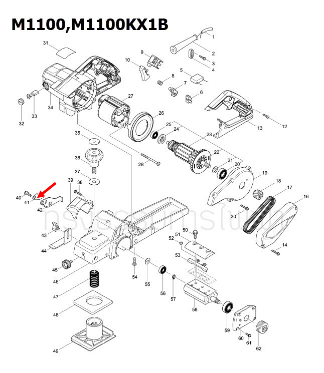 สปริง TORSION มาคเทค Maktec, Makita มากีต้า MT110, MT111, M1100, M1100KX1B [#41] Pn.231677-2 (แท้)+