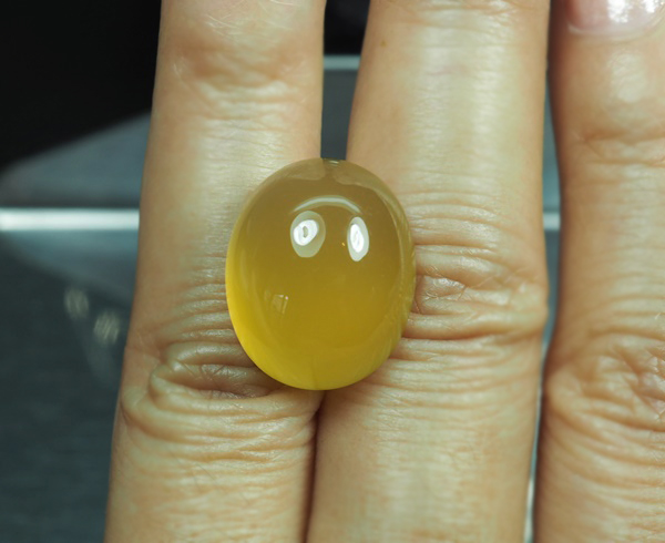 คาลซิโดนีสีเหลือง(Yellow Chalcedony) 17.82 กะรัต