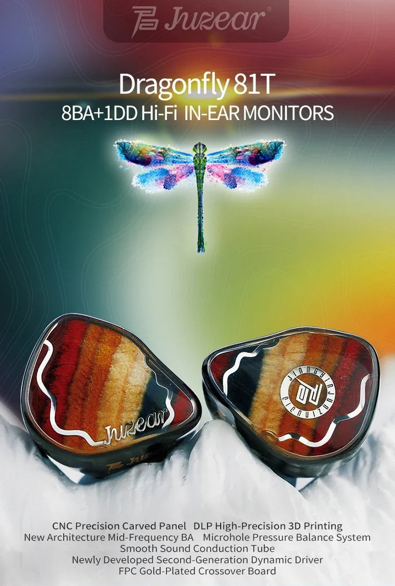 JUZEAR Dragonfly81T หูฟัง IEMs Hybrid 9 ไดรเวอร์ 1DD+8BA ประกันศูนย์ไทย