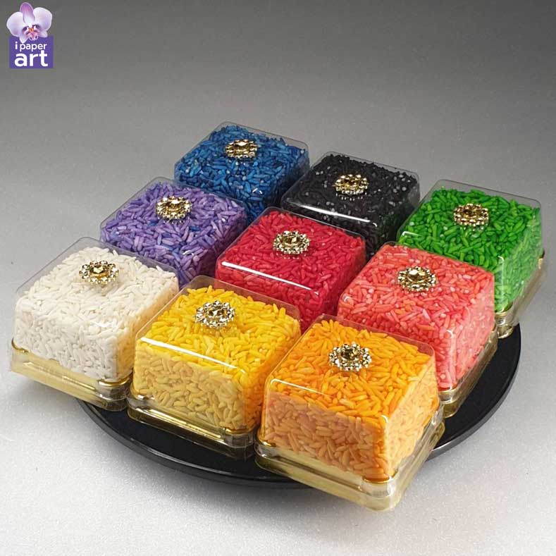 ธัญพืชมงคล - ข้าวอักษัต 9 สี | จัดหิ้ง บูชาเทพ งานแต่ง งานขึ้นบ้านใหม่ | บรรจุกล่อง 50 ml.