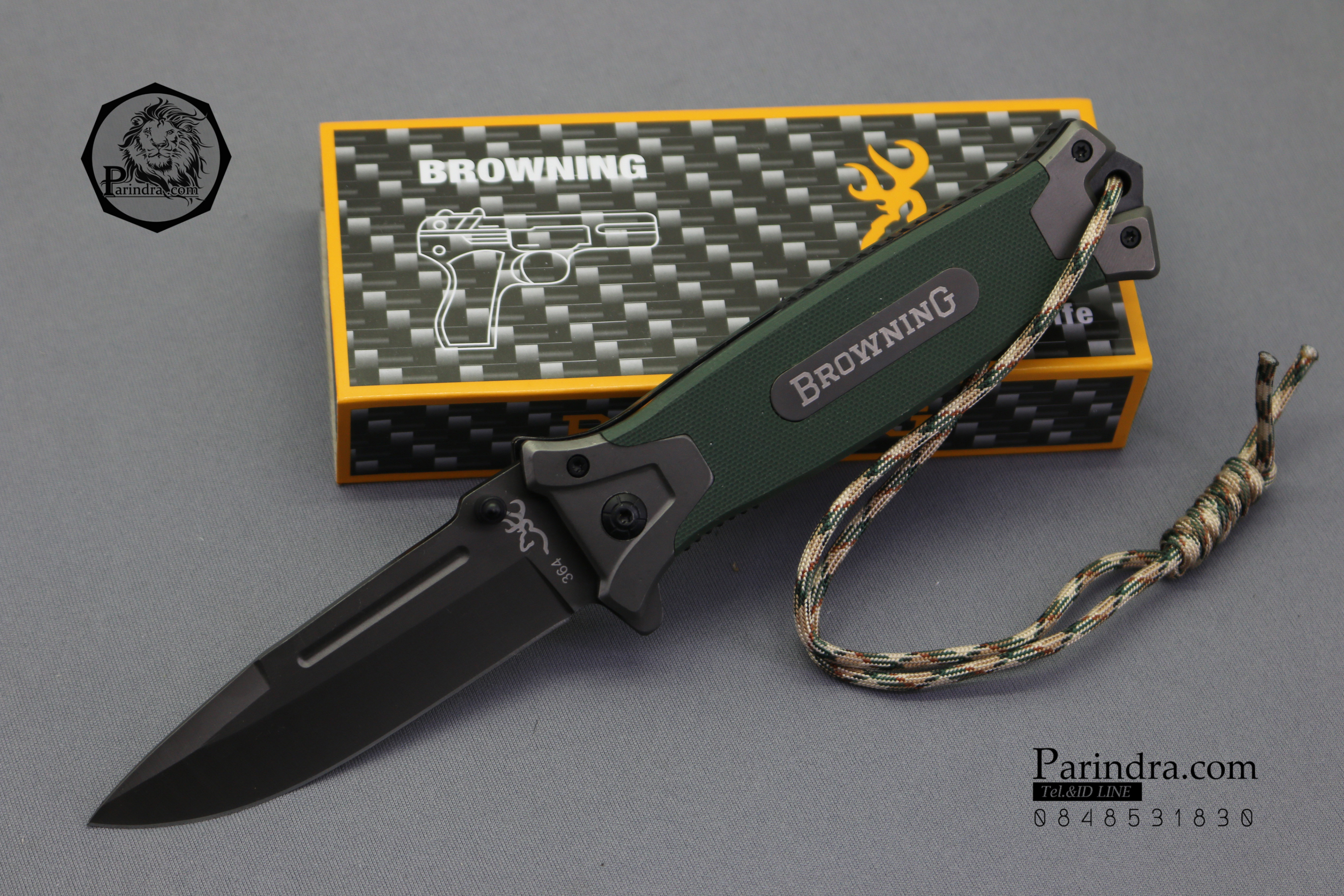 มีดพับ Browning รุ่น 364 ขนาด 8.5 นิ้ว ด้าม G10 สีเขียวแก่ แข็งแรง หนักตัน ทนทานมาก (OEM)