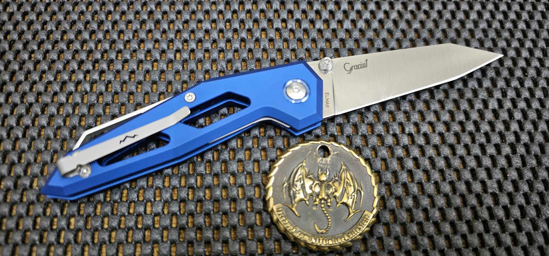 MKM Edge Liner Lock Knife Blue Aluminum (2.9" Satin) EGL-ABL