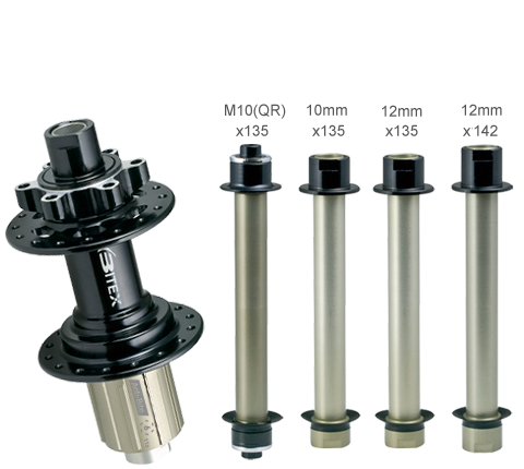 ดุมดิส ดุมเสือภูเขา Bitex ,MTR12 MTB HUBS 4 in 1 / 290g Anti Bite (ดุมหน้า 15/9มม + 10/12x135/12x142มม.)
