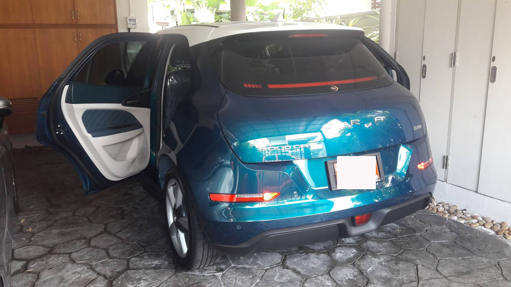 พรมปูพื้นรถยนต์ GWM Ora Goodcat ปูพรม6D สีแดงไวน์ เต็มคัน