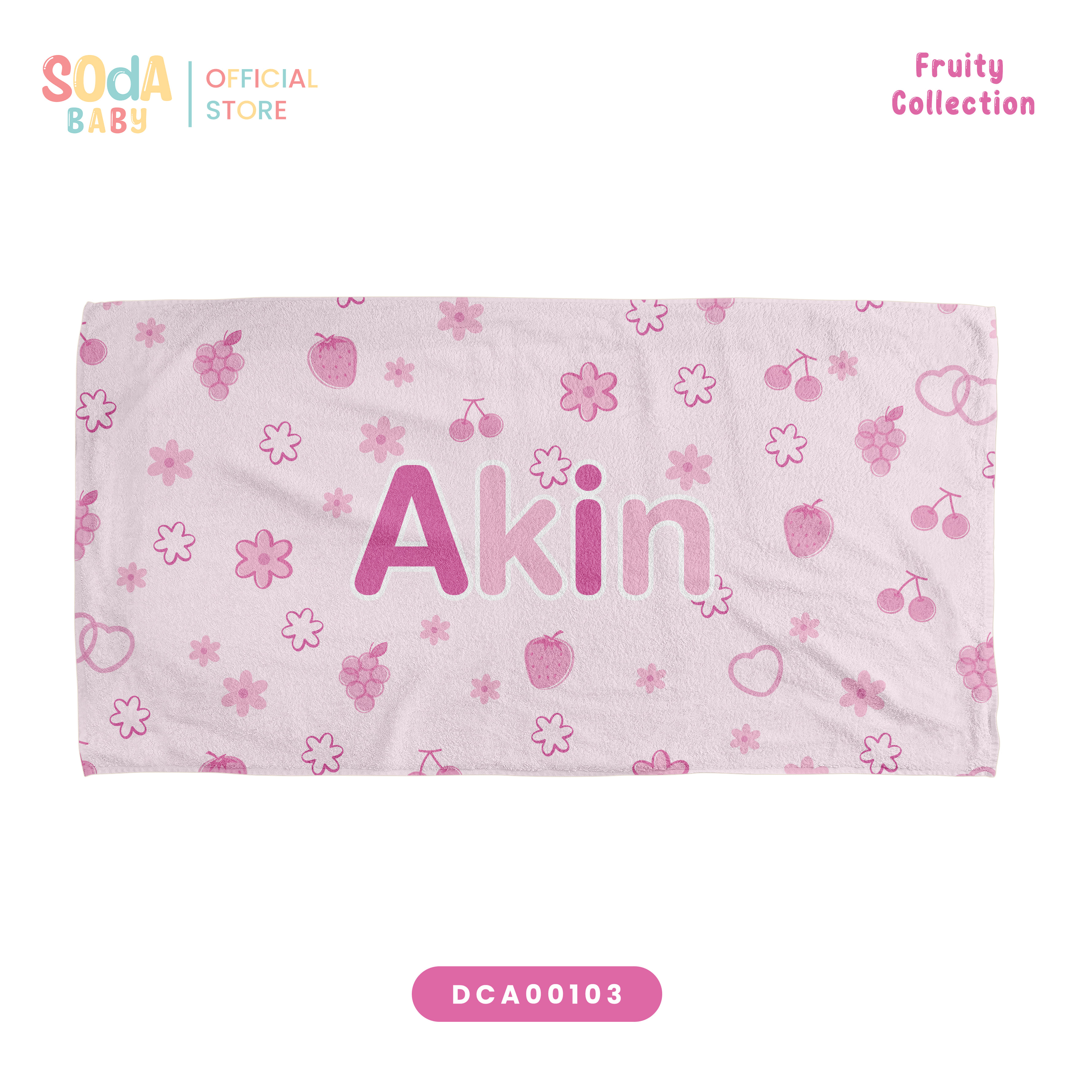ผ้าเช็ดตัวเด็ก ลาย Berry family 🍒 Fruity Collection รหัส DCA00103 #ผ้าห่ม #SOdAbaby