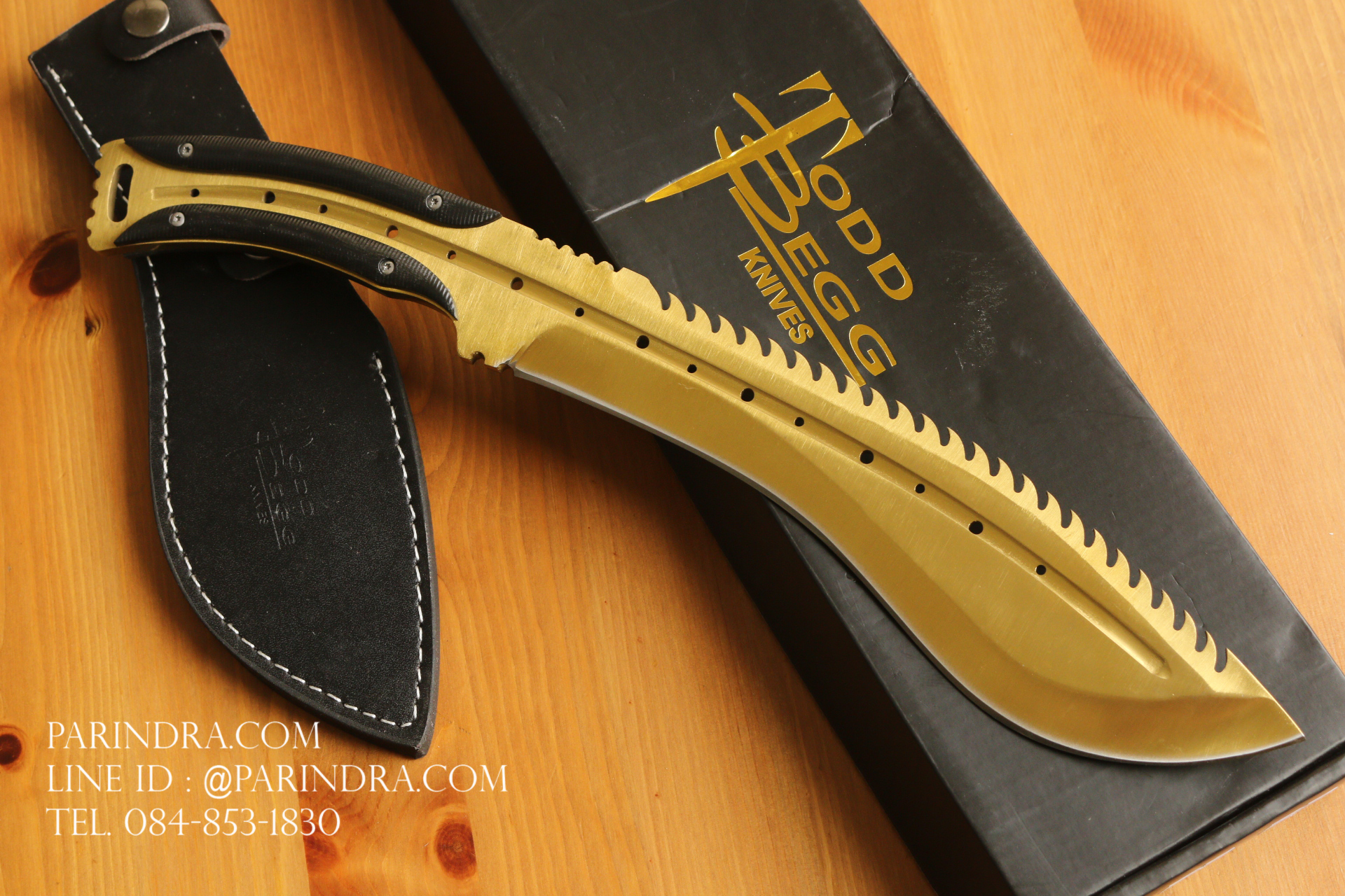 มีดใบตาย Todd Begg Knives D2 สีทอง ประกับ G10 สีดำ