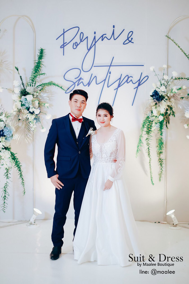 พร้อมเช่า ชุดสูทชาย สีน้ำเงินกรมท่า แบบเนี๊ยบ งานเกรดเจ้าบ่าว