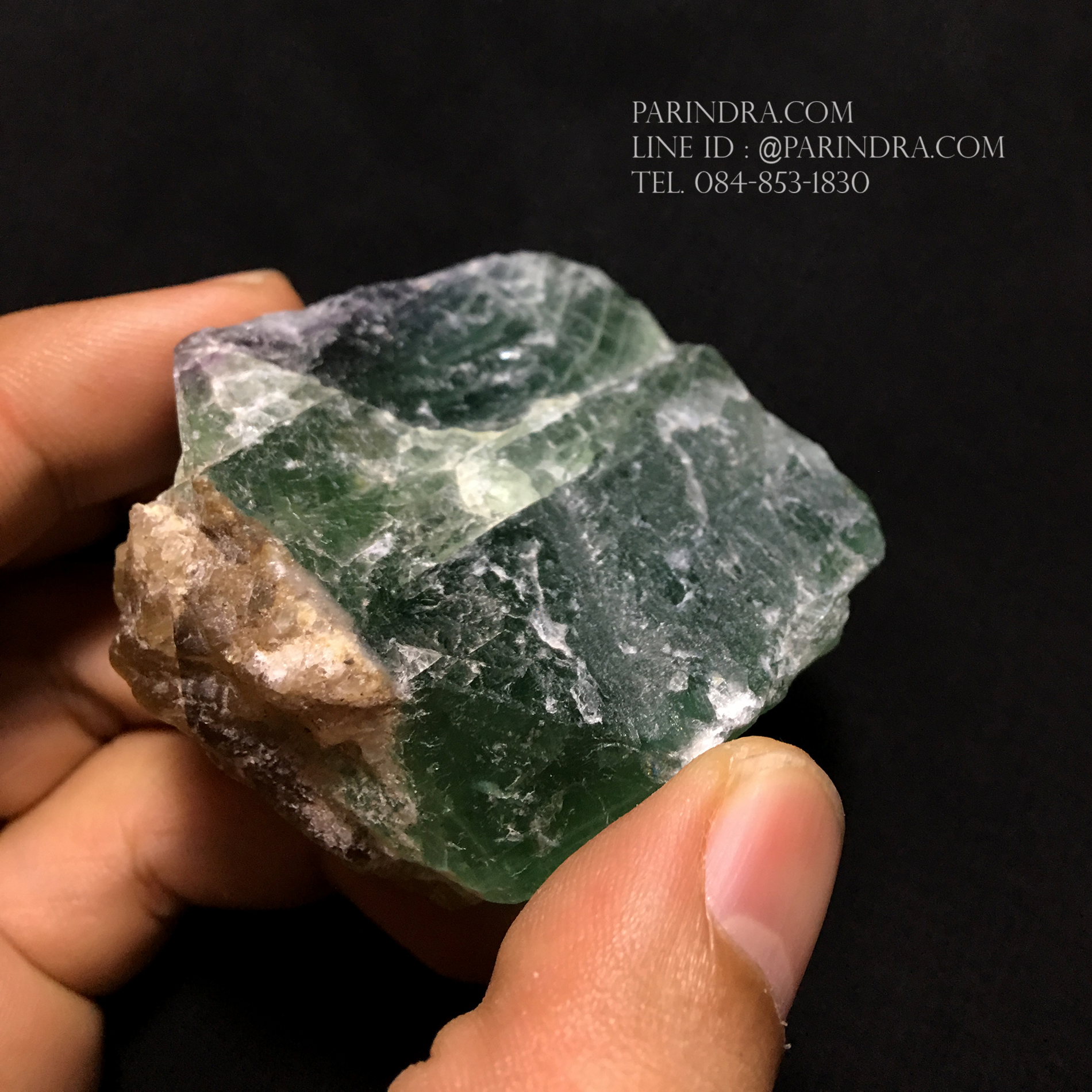 ก้อนแร่ฟลูออไรต์ Fluorite สีเขียวโปร่งแสง #FLU000