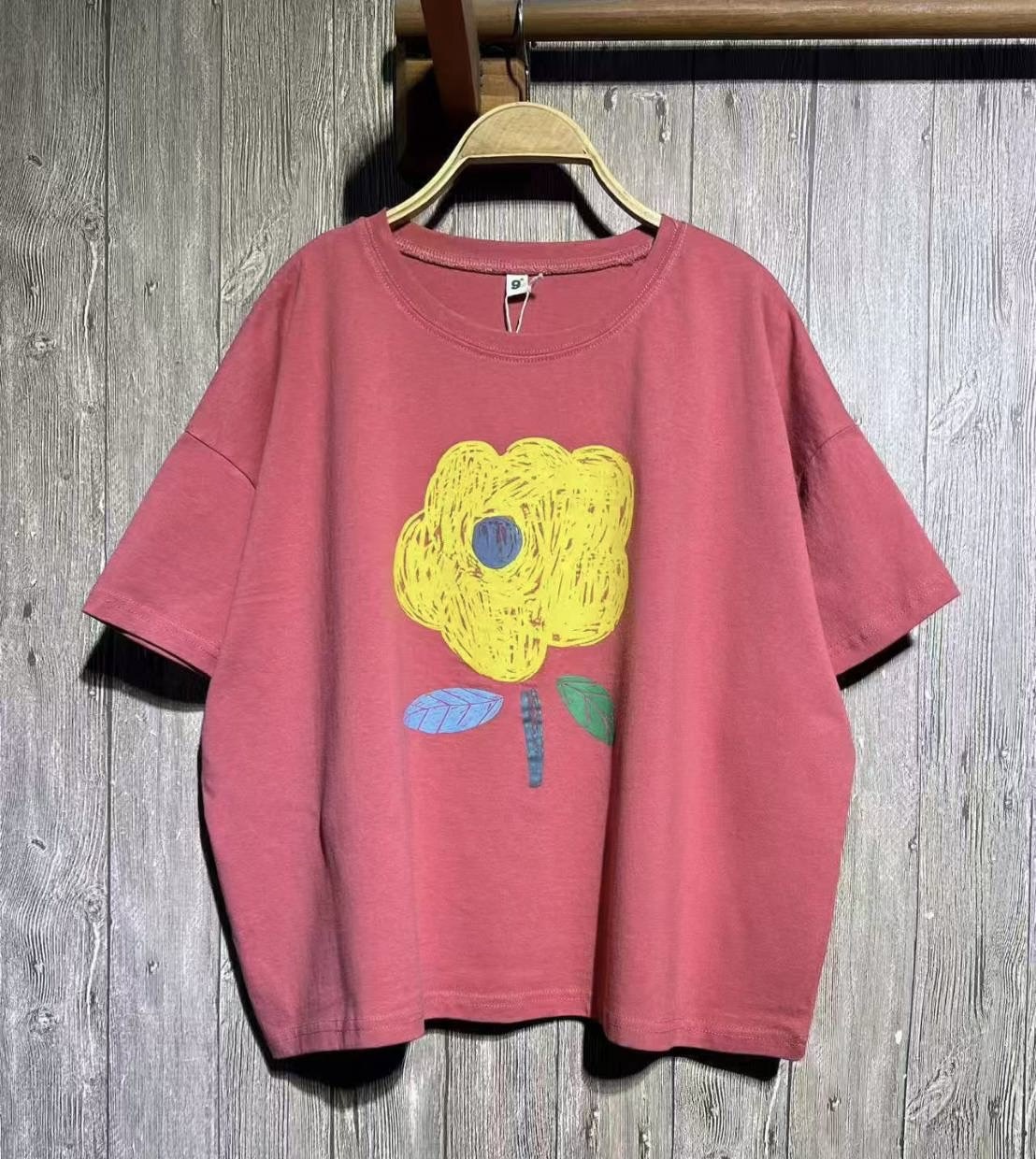 เสื้อยืดสกรีนลายดอกไม้ 9am
