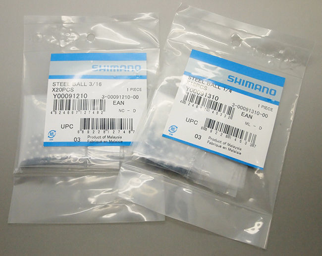 ลูกปืนเม็ดสำหรับล้อหลัง Shimano ขนาด 1/4” จำนวน 18 เม็ด,Steel Ball 1/4 ,Y00091310