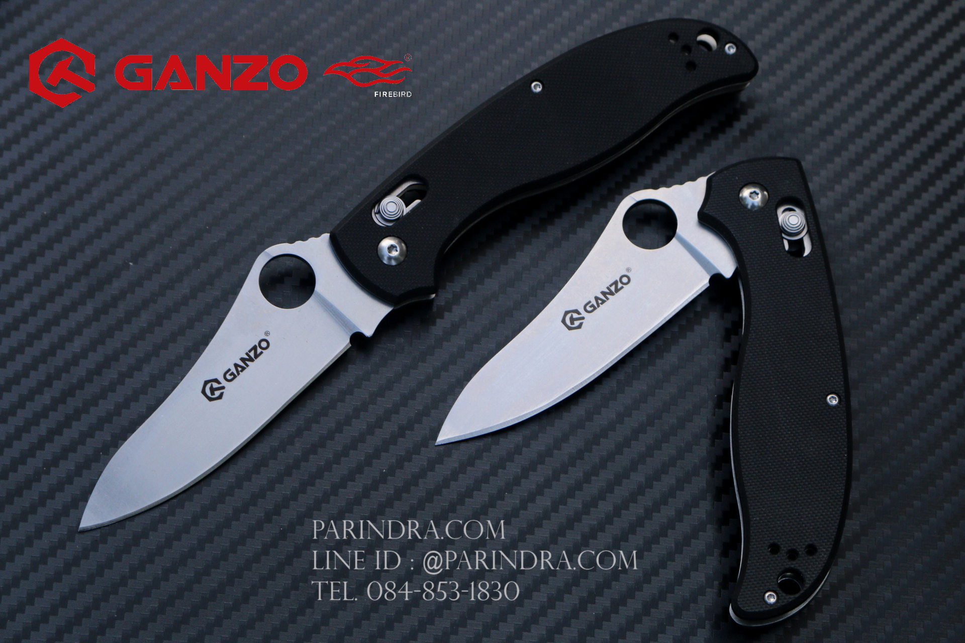 มีดพับ Ganzo กานโซ่ รุ่น Ganzo G733-BK ด้ามสีดำ ของแท้ 100%