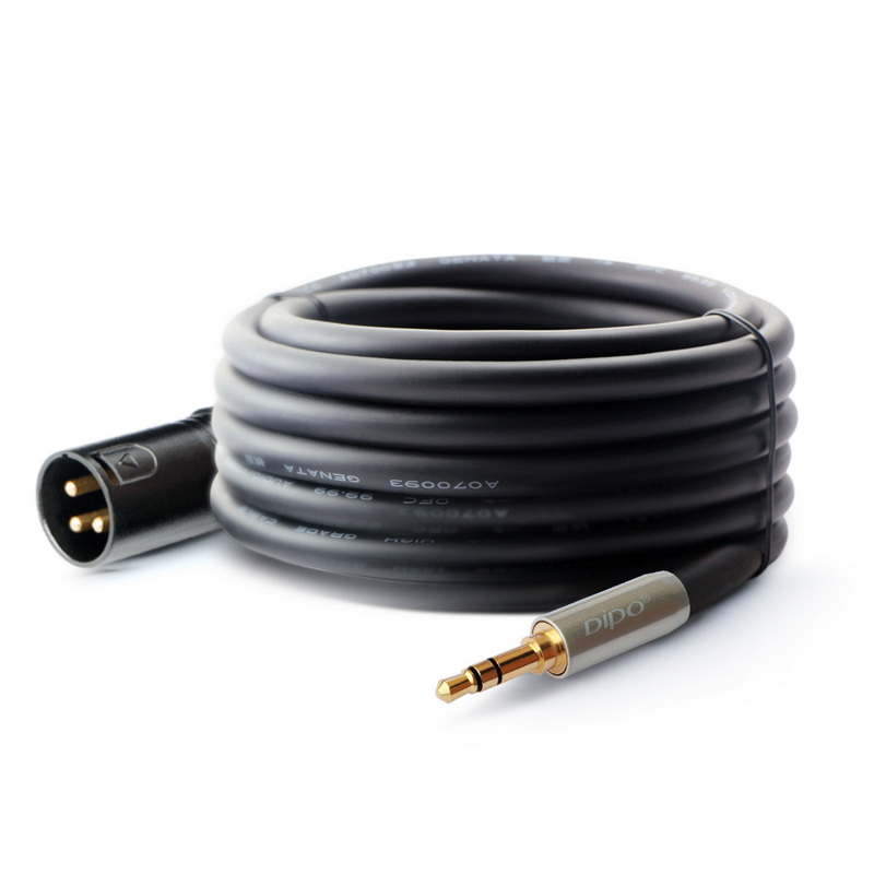 X-Tips Dipo สาย XLR ตัวผู้เป็น 3.5MM สายสัญญาณเสียงสำหรับ ไมโครโฟน