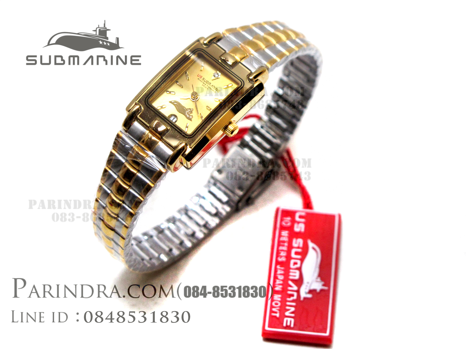 นาฬิกา U.S. submarine รุ่น S1014L สายสามกษตริย์หน้าปัดสีทอง