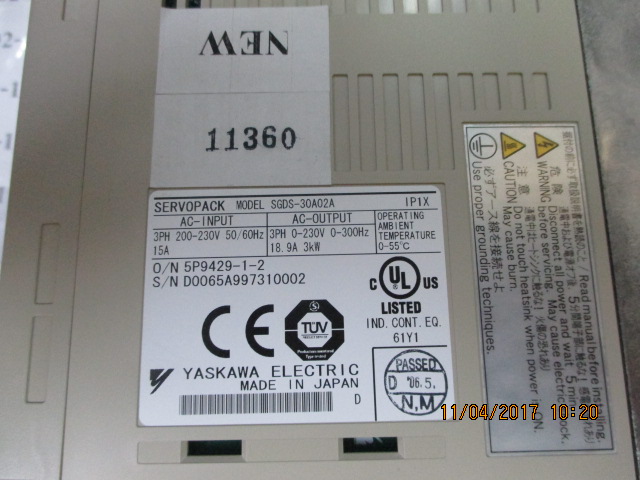 SGDS-30A02A SERVO DRIVE “ YASKAWA ”