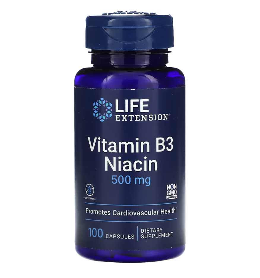 Life Extension, Vitamin B3 Niacin, 500 mg, 100 Capsules
