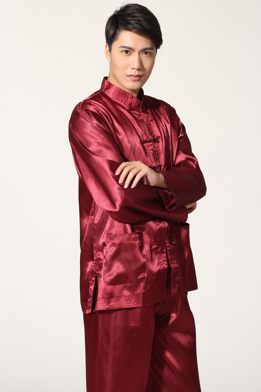 Pre-order ชุดจีนชาย แขนยาว สีแดง