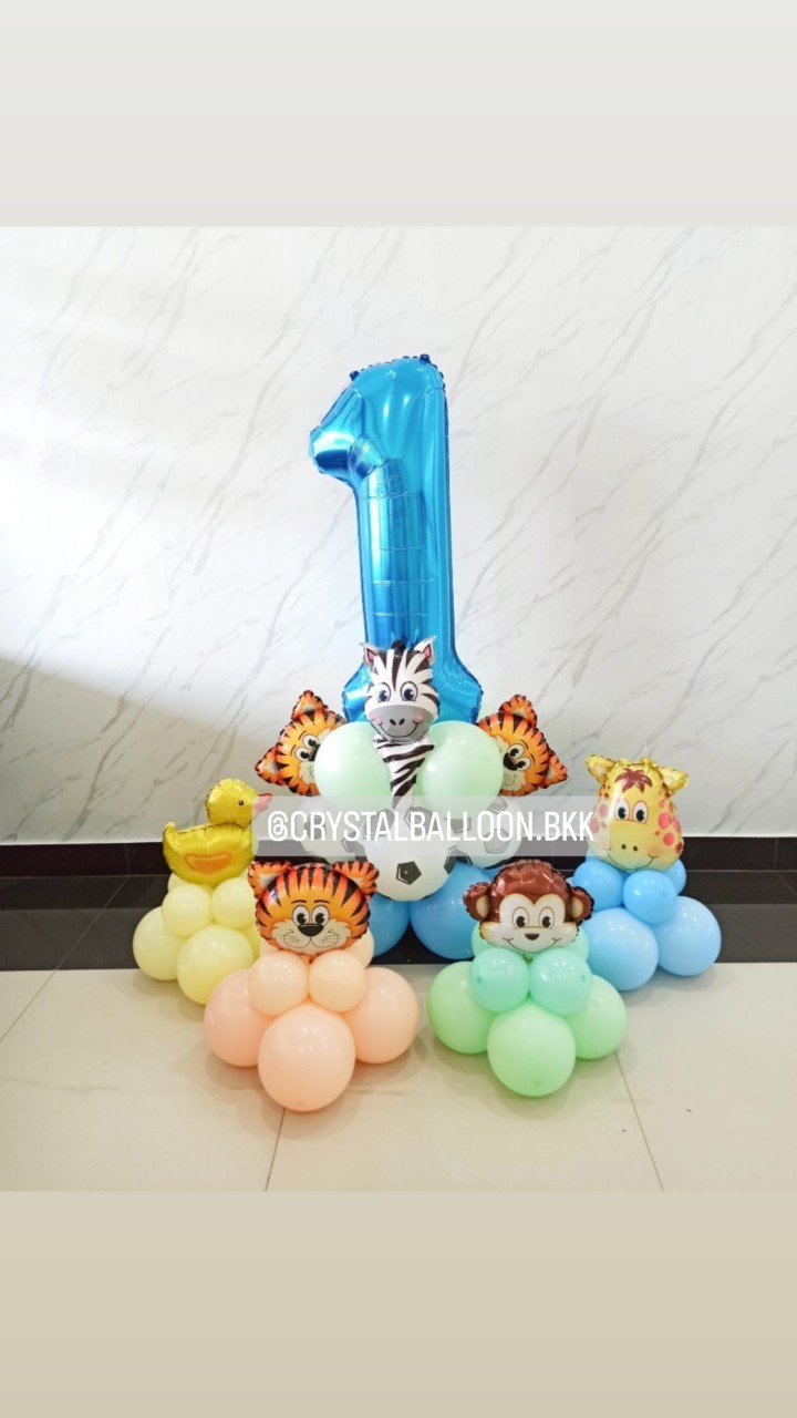 ลูกโป่ง วันเกิดเด็ก ฟอยล์ตัวเลข ขนาด 40" ตั้งฐาน 1 ชิ้น พร้อม ฟอยล์ตกแต่ง ตั้งฐาน 4 ชิ้น พร้อมตกแต่ง สามารถเปลี่ยนสีลูกโป่ง/เปลี่ยนสี-ฟอยล์ตัวเลข/เปลี่ยนฟอยล์ตกแต่งได้