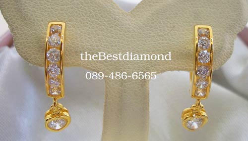 ===BE612+++ต่างหูห่วงเพชร ตุ้งติ้ง หัวใจ+++รูปแบบดูดี ไฮโซ แบบยอดนิยมไม่ล้าสมัย ใส่ทำงาน ใส่ออกงานได้สบาย งานสวย เหมือนออกจากร้านจิว เลยค่ะ