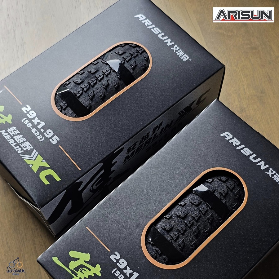 ยางนอกขอบพับ ARISUN MERLIN ll ขนาด 26X1.95 / 27.5X1.95 / 29X1.95 180TPI ยางเสือภูเขาที่ไปได้กับถนนราดยางทางเรียบ, ทางกรวด หรือ ทาง XC ง่ายๆ