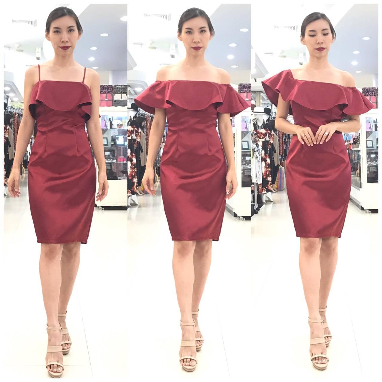 ชุดเพื่อนเจ้าสาว ชุดราตรีสั้น Peony - Ruffle top & pencil skirt