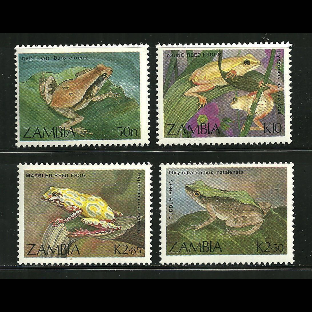 แสตมป์แซมเบีย ชุด กบและคางคก FROGS & TOADS ปี 1989 - ZAMBIA