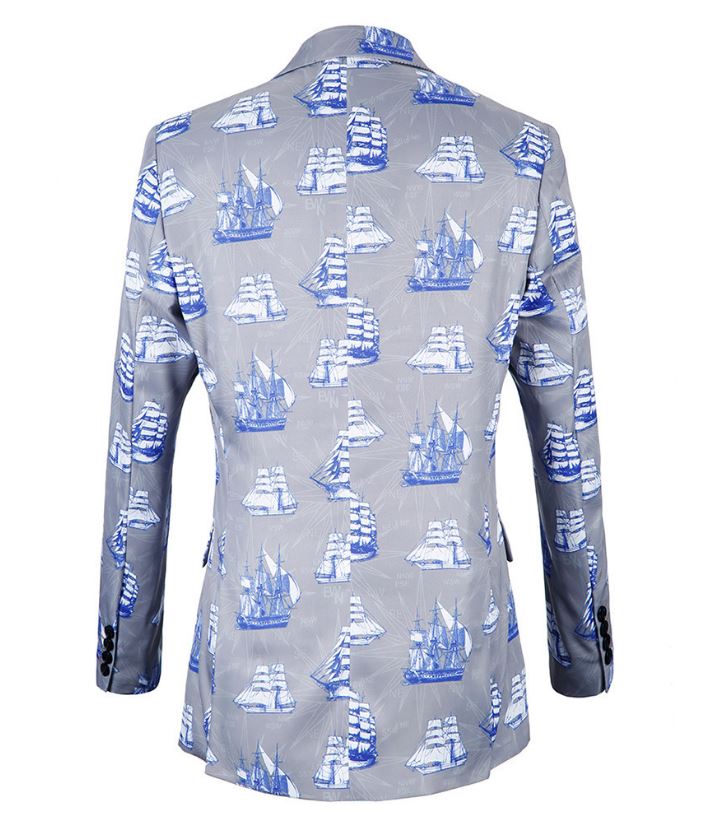 Pre-order เสื้อสูทชายแฟชั่น ลายกราฟฟิก สีสดใส ** เฉพาะเสื้อ**