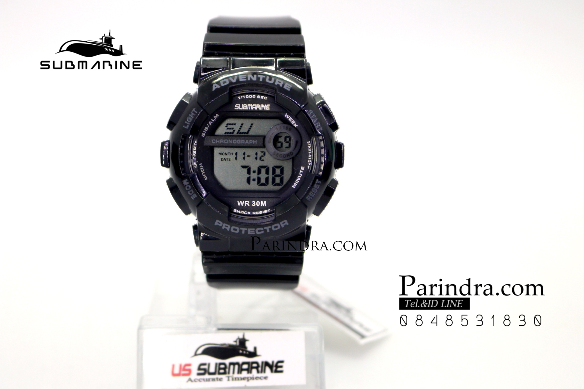 นาฬิกา US submarine รุ่น TP1351L ระบบดิจิตอล ขนาดเล็กเท่า Baby-G สีดำ-เทา
