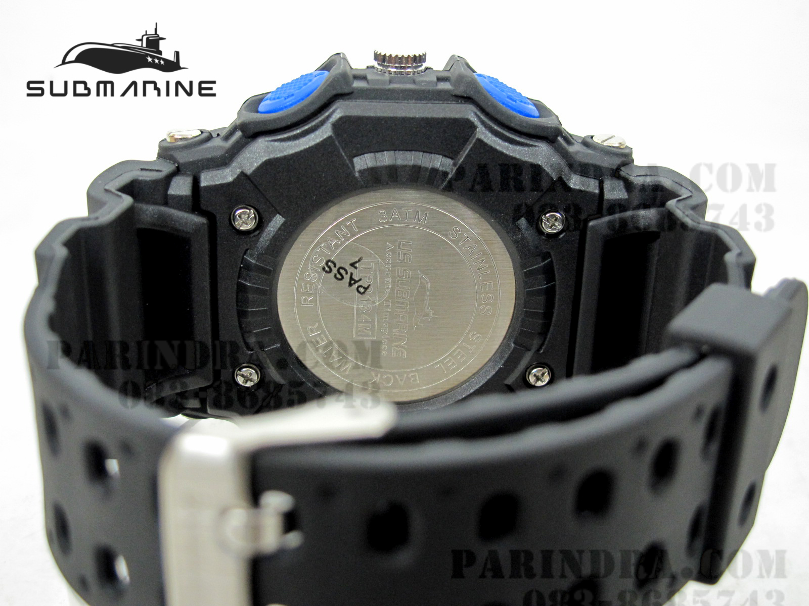 นาฬิกา US submarine รุ่น TP3134M สีดำตัดน้ำเงิน จอดำ