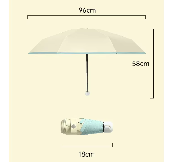 ร่มพับมินิทูโทน 5 ตอน 21 นิ้ว 8 ก้าน รุ่น NQ-153