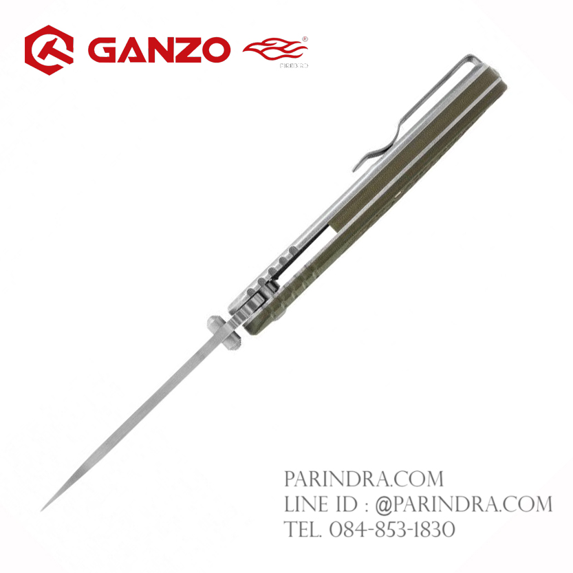 มีดพับ Ganzo กานโซ่ รุ่น G722 GR สีเขียวแก่ หนาถึก แข็งแกร่ง ของแท้ 100%