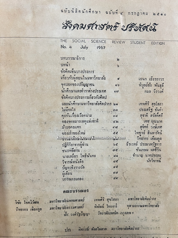 สังคมศาสตร์ปริทัศน์ ( ฉบับนักศึกษา ) ฉบับที่ 4
