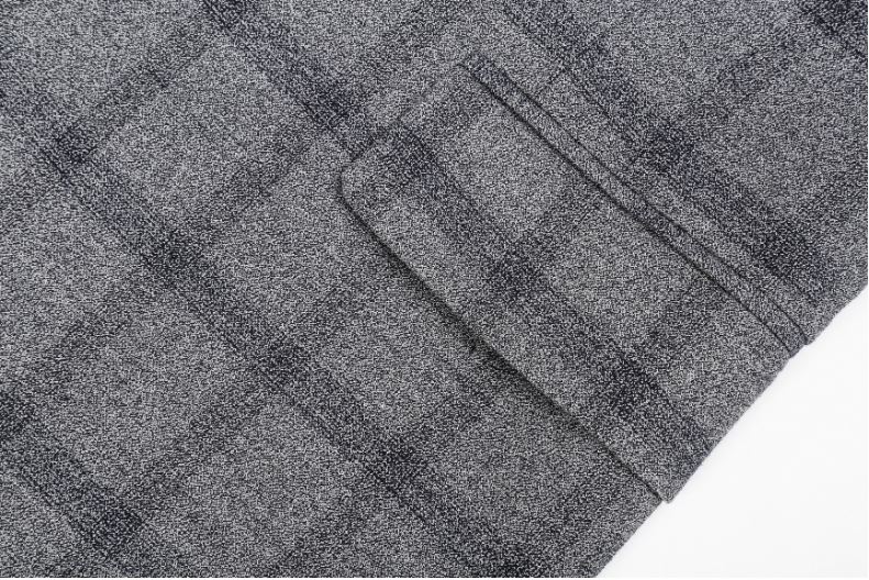 Pre-order ชุดสูทชาย ลายสก็อตสีเทาปกดำ รุ่นยอดฮิต