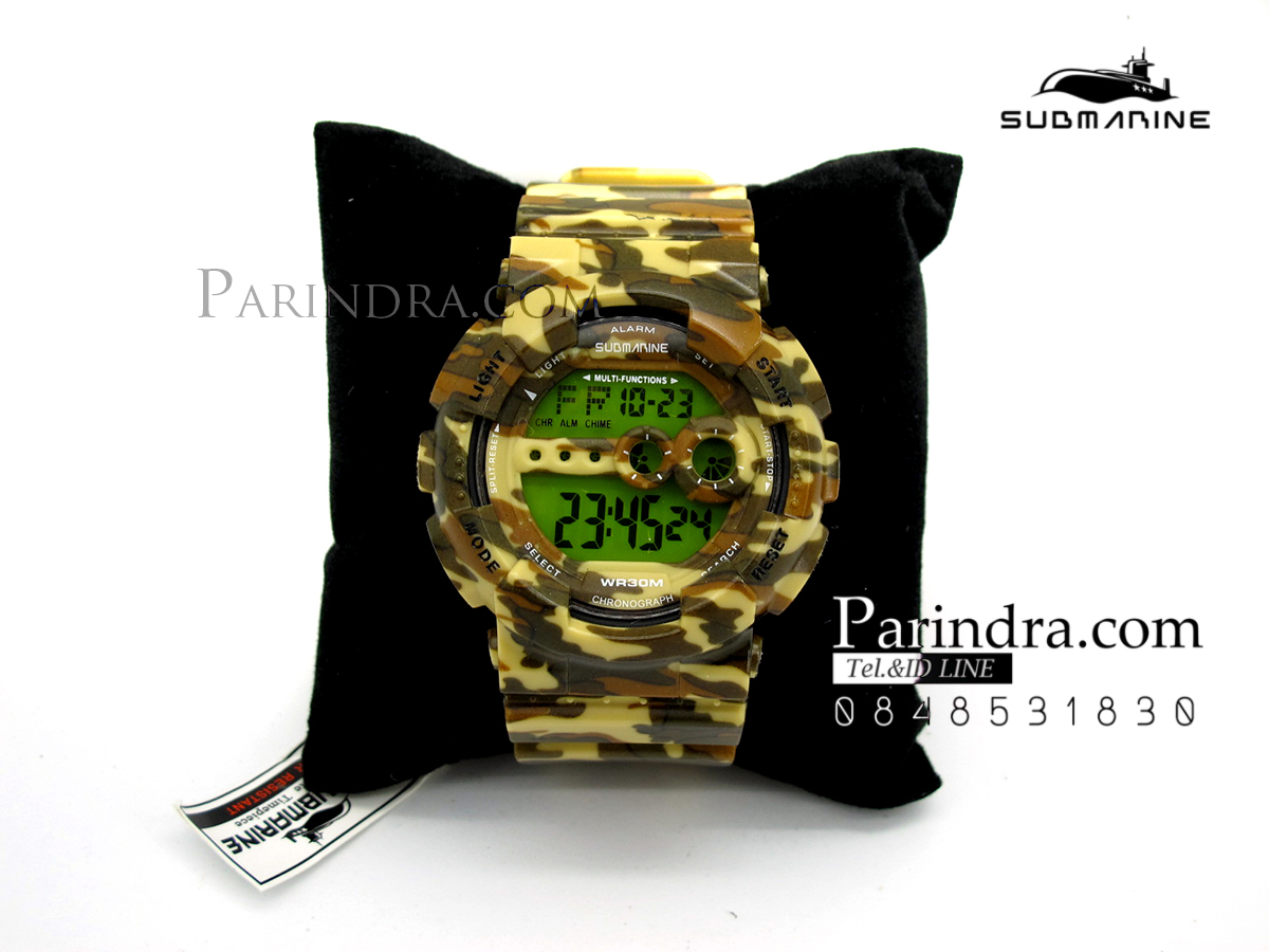 นาฬิกา US submarine รุ่น TP1340M (Military) สีลายพรางทหารสีน้ำตาล หน้าปัดพื้นเขียว