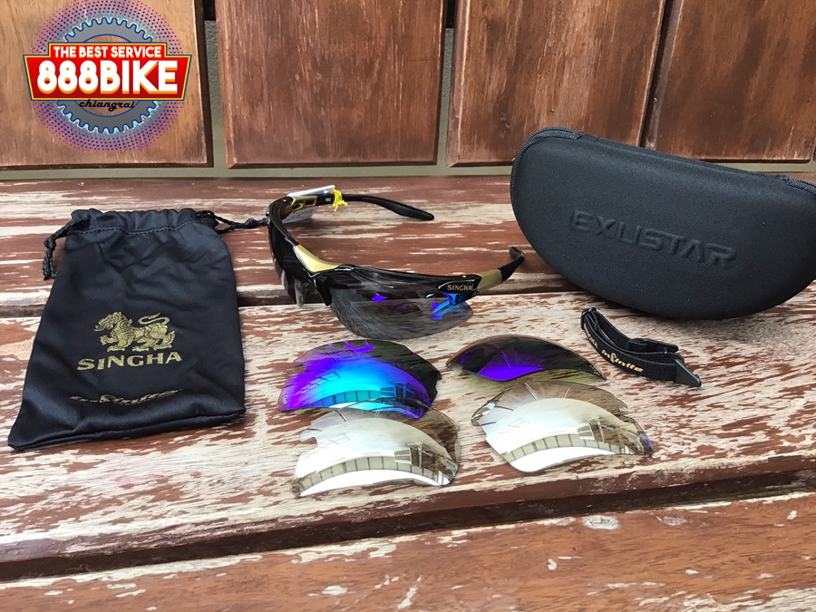 หมวกกันน็อค EXUSTAR รุ่น E-BHM118 + แว่นตาจักรยาน EXUSTAR รุ่น E-CSG17BG(มีเฉพาะดำเงา)