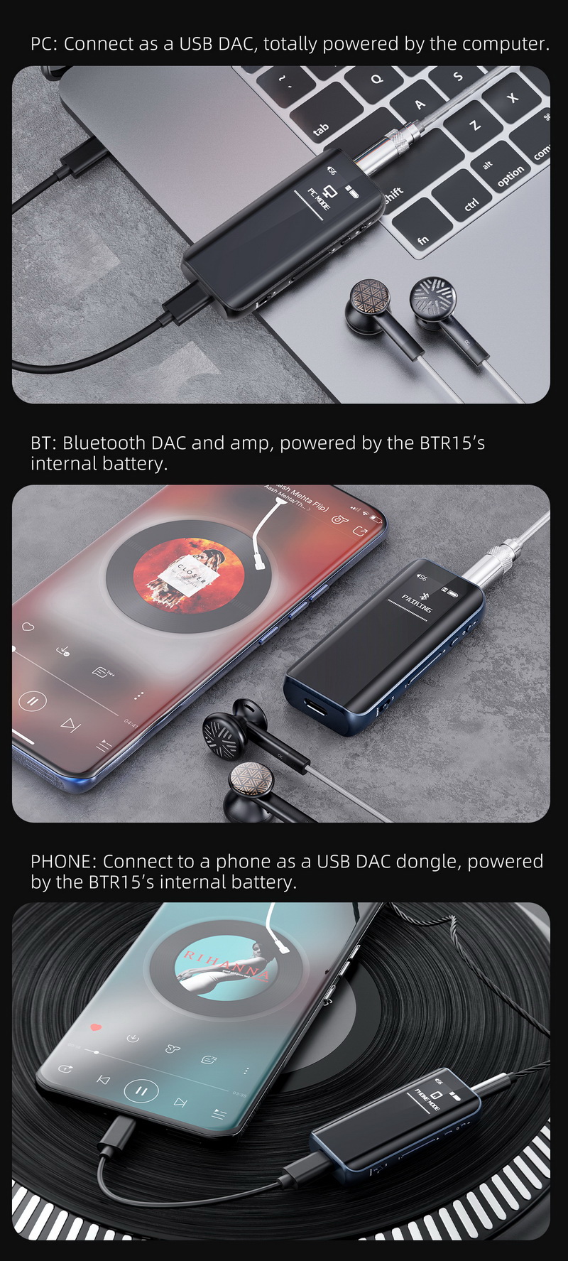 FiiO BTR15 DAC AMP ไร้สาย รองรับ MQA , USB Dac , Hires , Hires Wireless ประกันศูนย์ไทย