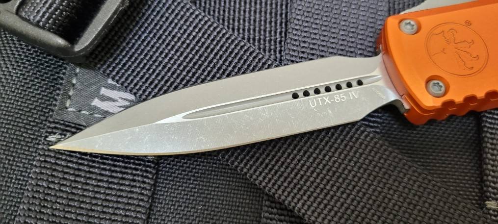Microtech UTX-85 Gen IV w/ Orange Handle & Apocalyptic D/E M390MK