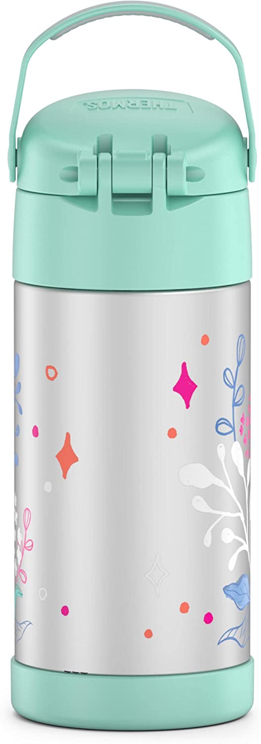 กระติกดูดน้ำแตนเลสหุ้มฉนวนสุญญากาศยี่ห้อ Thermos ของแท้ขนาด 12 ออนซ์ ลาย Frozen 2
