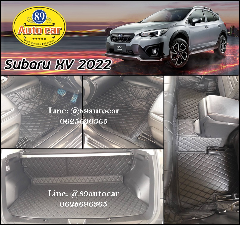 พรมปูพื้นรถยนต์ Subaru XV 2022 ปูพรมหกดี สีดำด้ายดำ เต็มคัน