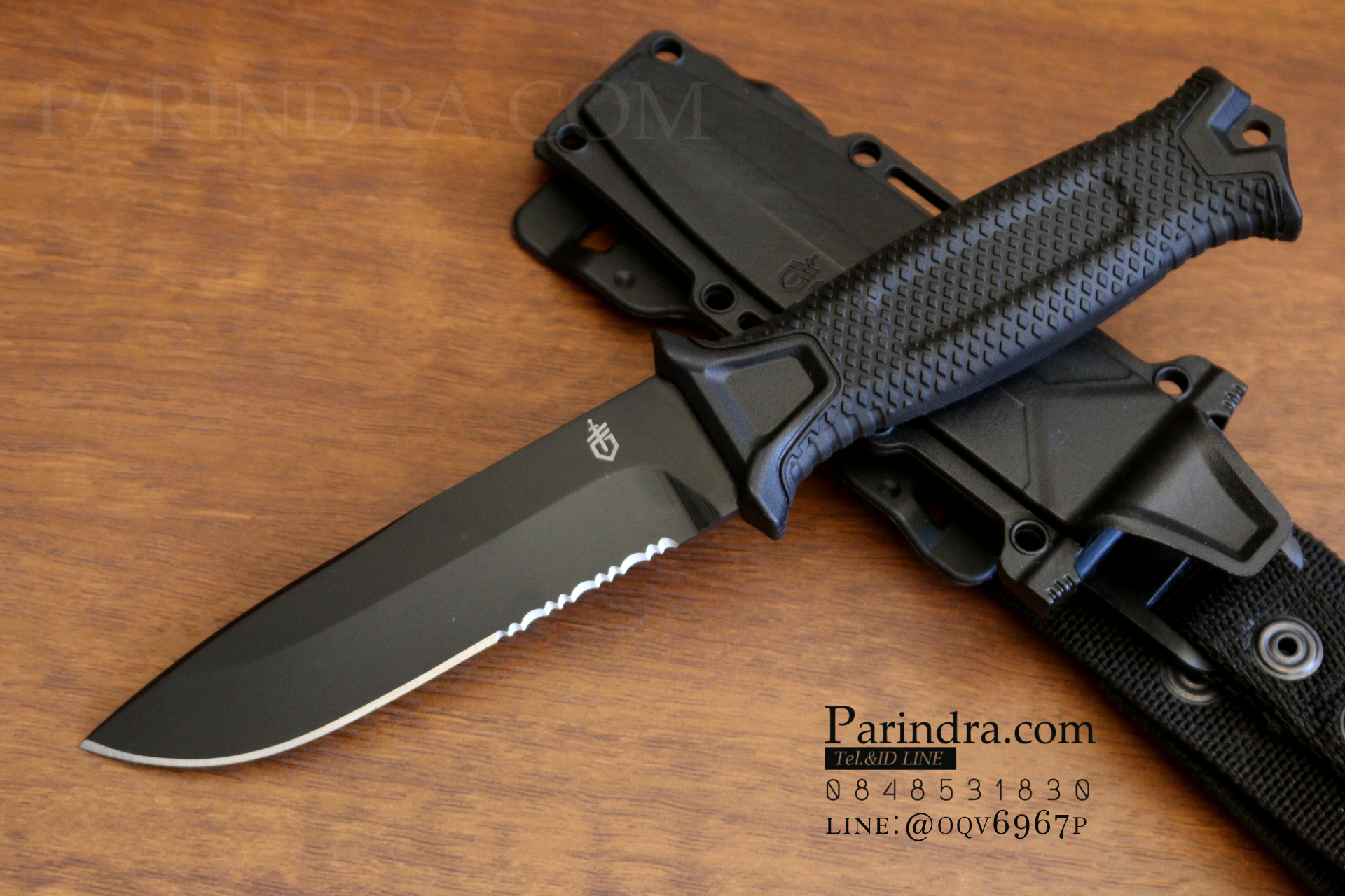 มีดใบตาย Gerber Strong Arm Semi serrated Fixed Blade OEM สีดำ ขนาด 10 นิ้ว หล่อสุดๆ A++