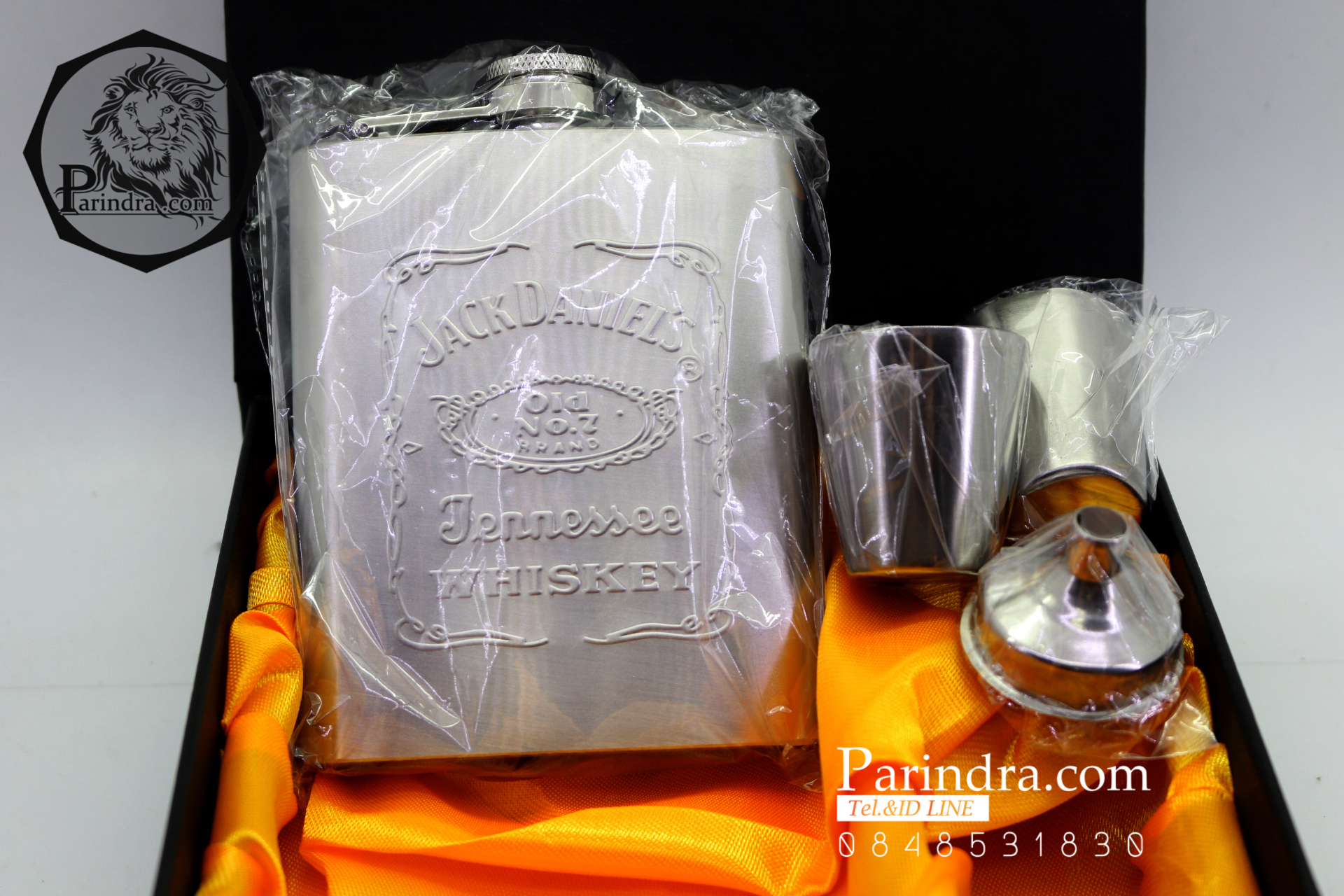 ชุดกระป่องสแตนเลส Jack Daniel's อย่างดี สำหรับพกพา บรรจุ 7 oz.