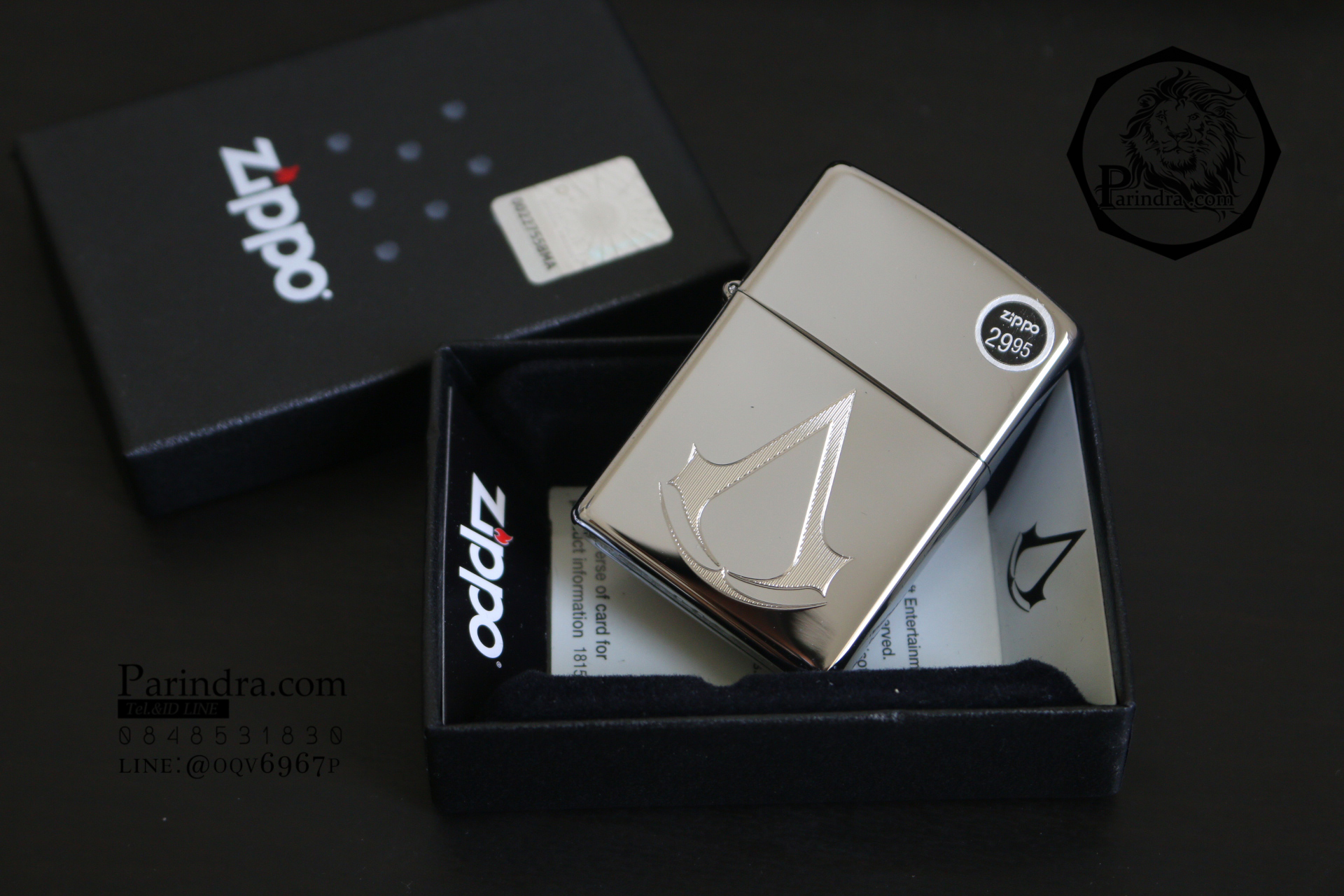 ไฟแช็ค Zippo 29486 Assassins Creed Chronicles High Polished Chrome แท้นำเข้า 100%