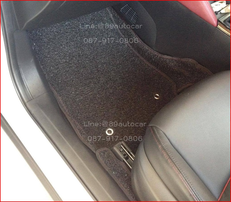 พรมดักฝุ่นไวนิล Mazda CX-3 สีดำขอบดำด้ายแดง
