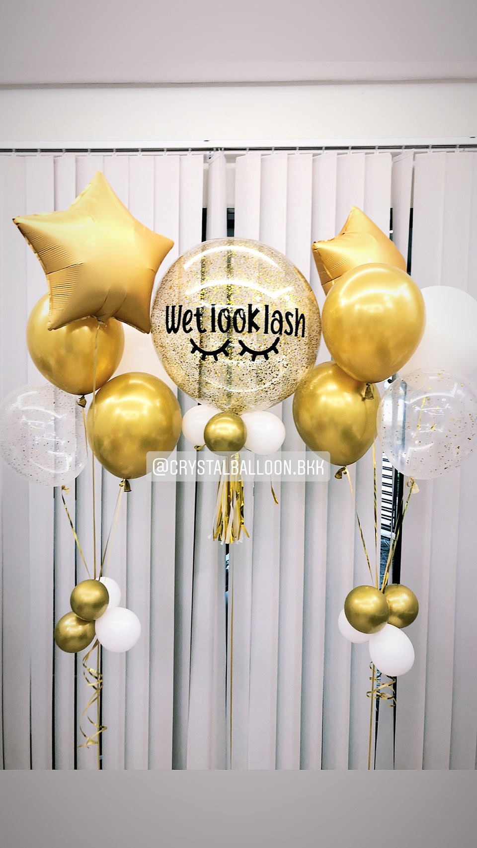 ลูกโป่ง เปิดร้าน Bubble ขนาด 24" Theme ทอง พร้อมตกแต่ง ช่อลูกโป่งฟอยล์ดาว ขนาด 24" 2 ชิ้น,ลูกโป่งใส ใส่กลิตเตอร์ สามารถเปลี่ยนสีลูกโป่ง/เปลี่ยนข้อความ/เปลี่ยนขนาดได้