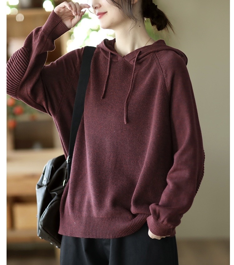 เสื้อฮู้ดไหมพรม