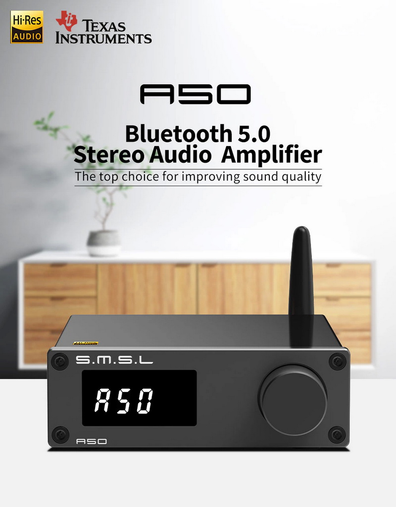 ขาย SMSL A50 Power Amplifier ชิป Texas Instruments TPA3116 รองรับ Bluetooth5.0 ประกันศูนย์ไทย