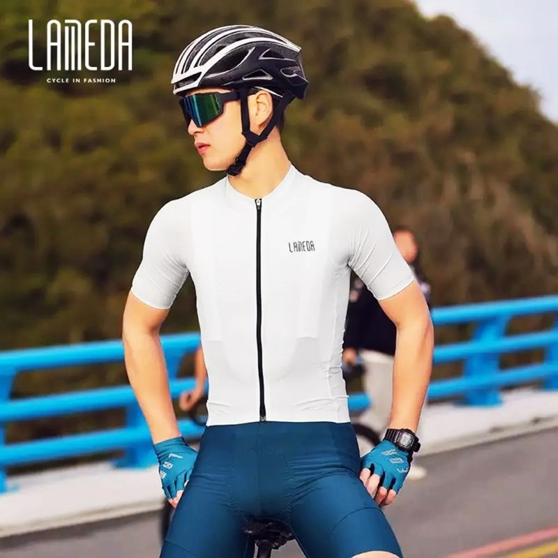 เสื้อปั่นจักรยาน LAMEDA PREMIUM BETA SHORT SLEEVE 2024 Unisex | KHAKI, WHITE