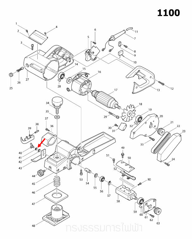 แหวนสปริง เลื่อยวงเดือน, เครื่องตัดคอนกรีต Makita 2414 [#13], 3501N [#41], 5401N [#48], 5402 [#58, 62], 4100NB [#52], 4100NH [#51], 1100 [#41], MT410 [#49], MT560, MT583 [#53] Pn.942101-7 (แท้) ##