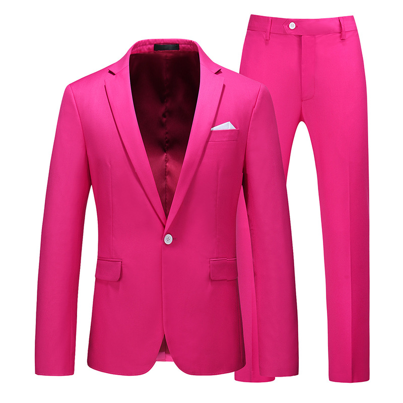 Pre-order เสื้อสูทชาย สีชมพู Hotpink รุ่นคลาสสิค ทรงสลิม