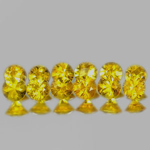บุษราคัม( Yellow Sapphire) 1.60 กะรัต 12 ชิ้น 2.8 มิล